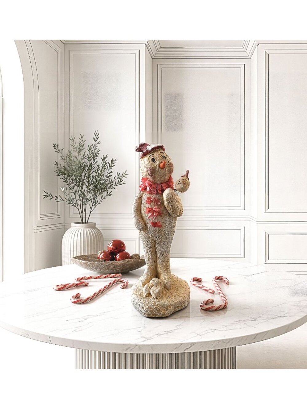 Signed Monie Wilson Snowman Figurine Your Heart's Content 11.75"